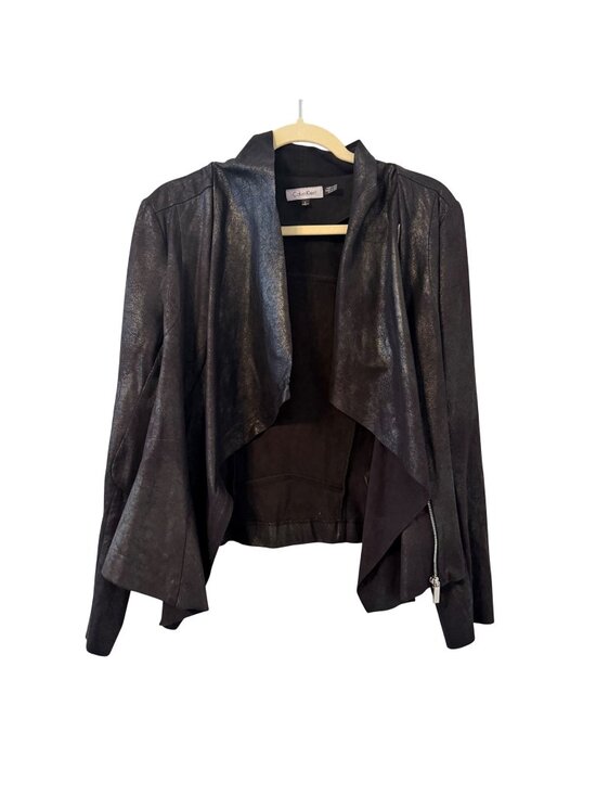 Calvin Klein Jackets & Blazers - Calvin Klein Black Open Front Faux Leather Jacket Size L Jacket